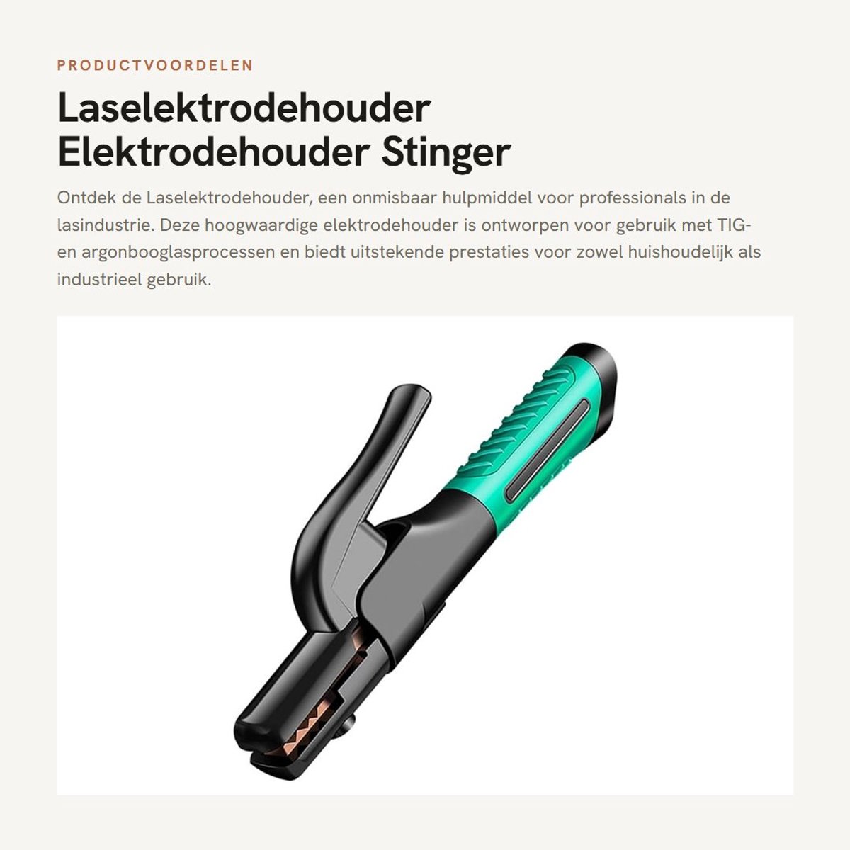 Dailygoods - Laselektrodehouder - Elektrodehouder Stinger - Hoogwaardige Koper - 600A - Argonbooglasaccessoires - Professioneel - Geschikt voor in...