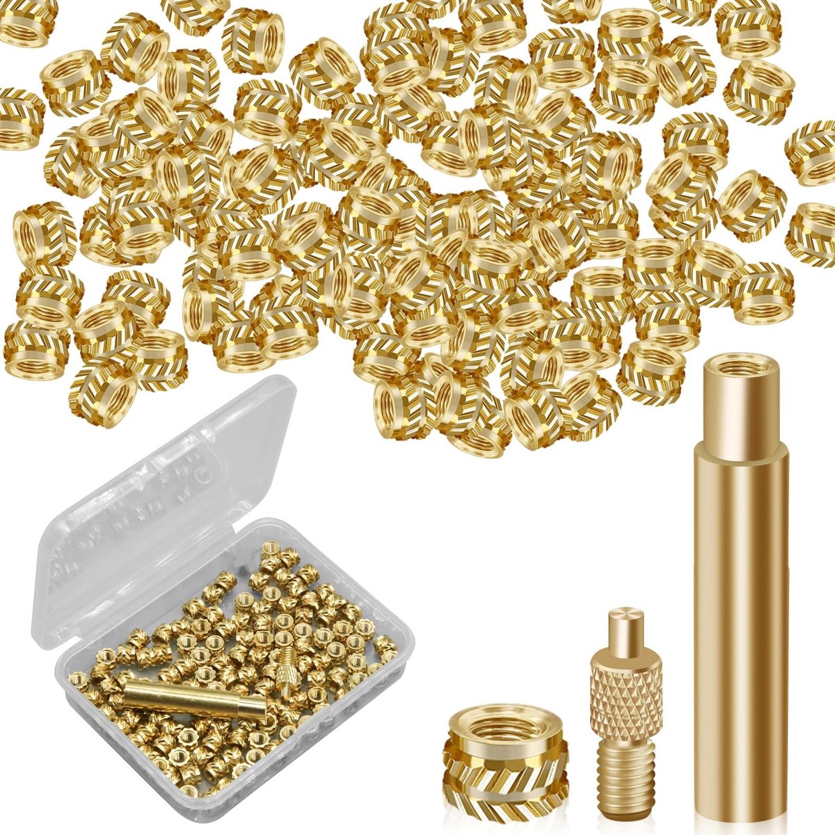 Dailygoods - 120 Stuks M3 Messing Schroefdraad Inserts met Soldeeradapter voor 3D-printen