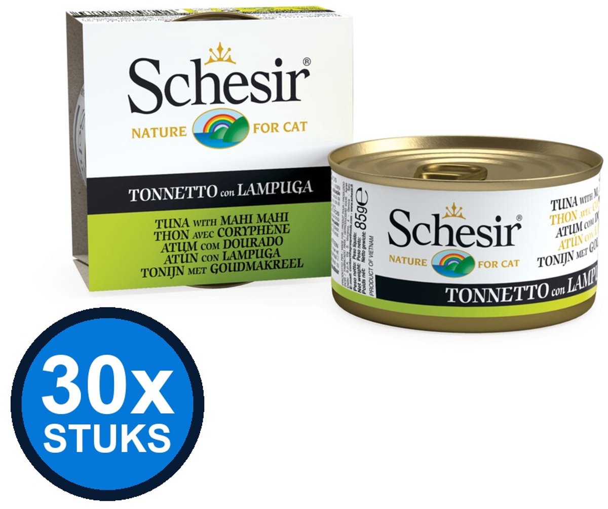 30x Schesir - Tonijn & Goudmakreel in Gelei - Kattenvoer Natvoer - 85g