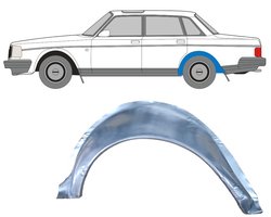 Binnen reparatiepaneel achterste spatbord voor Volvo 240 1975-1993 / Links