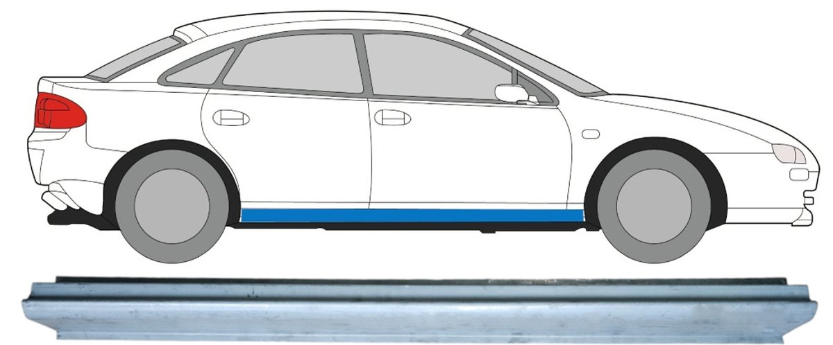 Reparatie dorpel voor Mazda 323 BH 1994-1998 / Rechts
