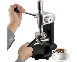Koffie Poederpers - Handmatige Tamper - Espresso Bereiden - Ergonomisch Handvat - 58mm Basis - Zilver