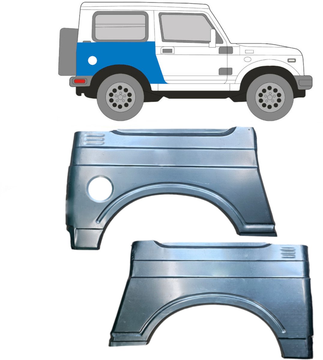 Reparatiepaneel achterspatbord voor Suzuki Samurai 1981- / Links + Rechts / Set