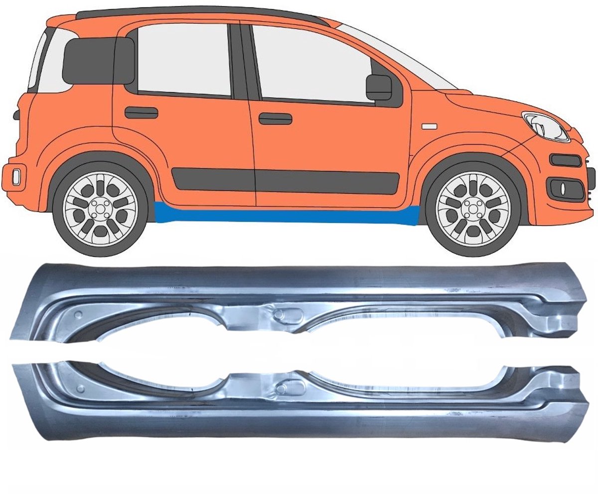 Volledige dorpel voor Fiat Panda 2012- / Links + Rechts / Set