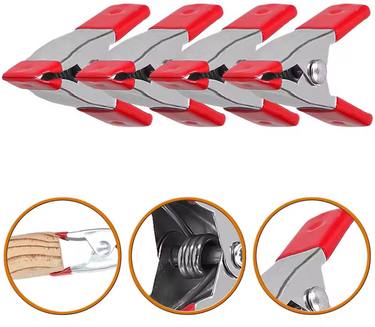 New Age Devi - Mini zeilklem/zeilclip - Set van 16x stuks - 5 cm - kunststof/staal - Dekzeil klemmen - Perfect voor camping en klussen!