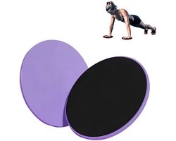 Sliding Pads - 2 Stuks - Core Sliders - Fitness Sliders - 17,5 cm - Sliding Discs - Sliders - Ab trainer - Sportmat - Core trainer - Buikspiertrainers - Fitnessmat - Thuis Sporten - Volledige Lichaamstraining, Gym, Fitness, Pilates, Yoga - Paars