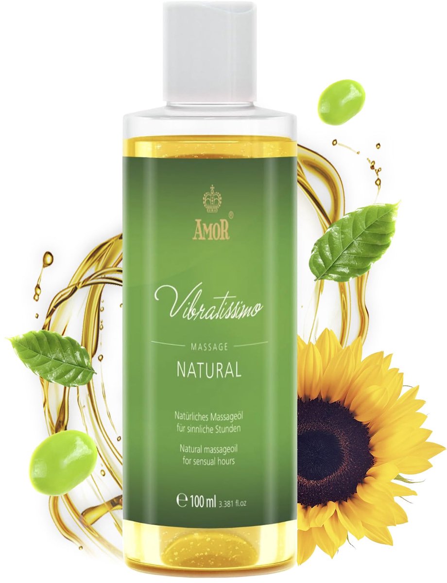 Vibratissimo 'Natural': massageolie voor sensueel genot, liefdesolie, erotische olie, 100 ml