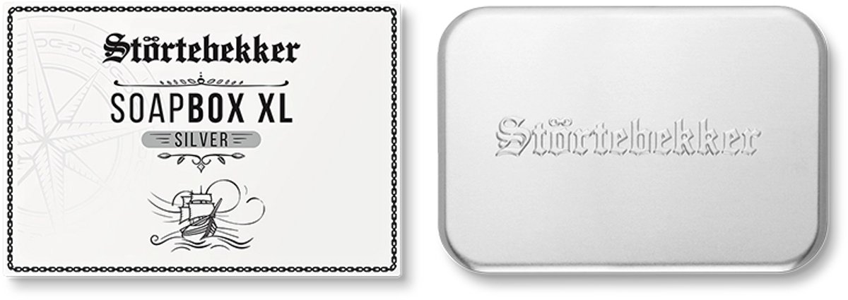 Störtebekker® Aluminium Zeepdoos 'Treasure' XL Soap Box - Zeepbakje voor vaste Zeep, Body Bar & Vaste Shampoo - Driedelig met Afdruipbakje - Rechthoekig 11,4x7,9x3,7 cm