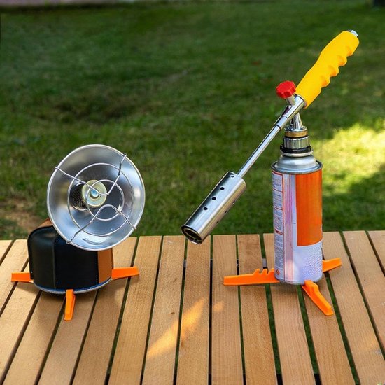 Camping Tank Stand - Draagbare Keukenhouder - Buiten Koken - Stabiliteit en Draagbaarheid - 18 x 18 cm - Zwart/Oranje van Camping — afbeelding 4