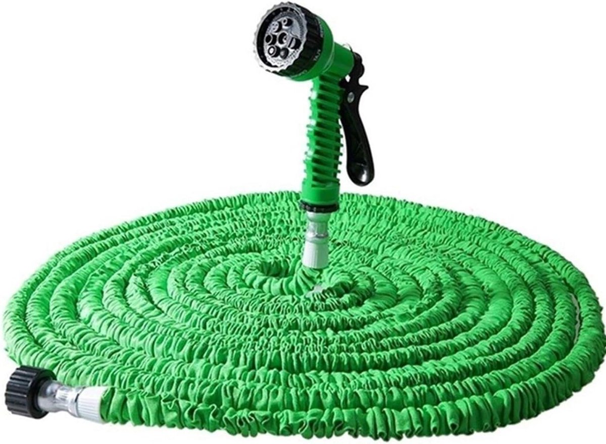Tuinslang Uitbreidbaar - Flexibele Waterslang - Tuin Besproeien - Explosie- en lekvrij - 60 meter - Groen