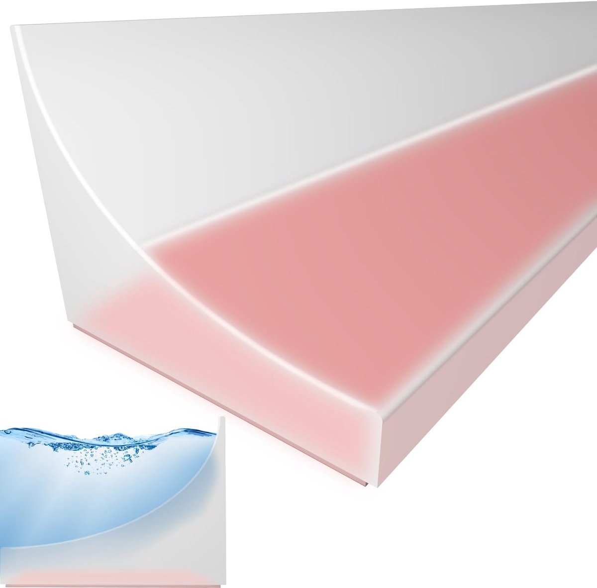 Douche afdichtstrip 1,5m - transparant silicone - zelfklevend waterstopper - bescherming voor badkamer - ShopVlot
