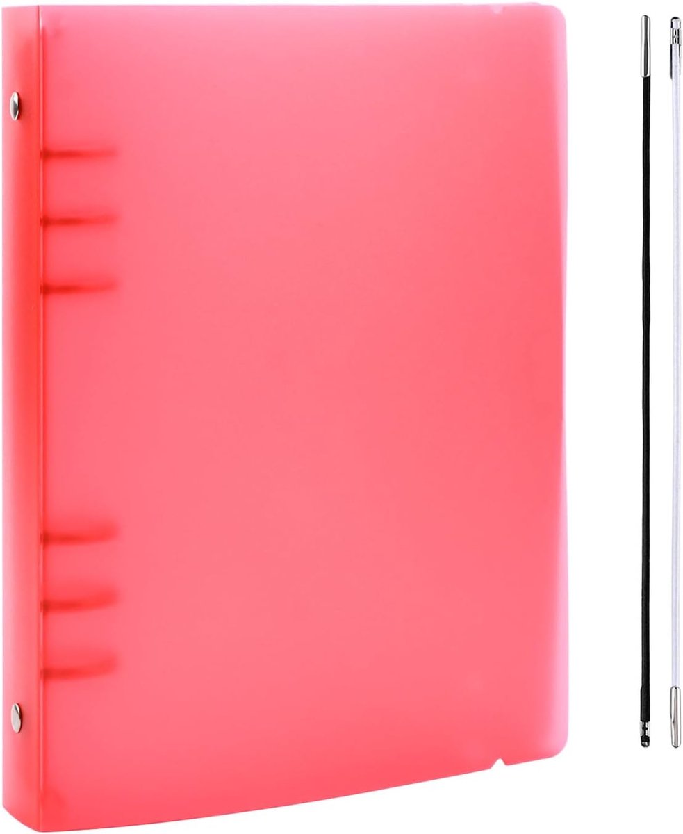 SnelShoppen - A5 6-Ring Binder Cover Transparant Soft PVC Met Matte Oppervlak Voor Herlaadbare Notitieboek Shell in Rood - Ideaal Voor Stempels & Stan