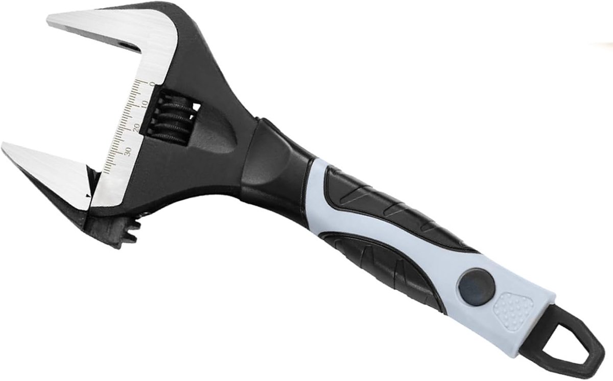 Adjustable wrench, plumbing wrenches, soft grip switch wrenches, jaw width 35 mm, with rubber handle - ShopVlot
