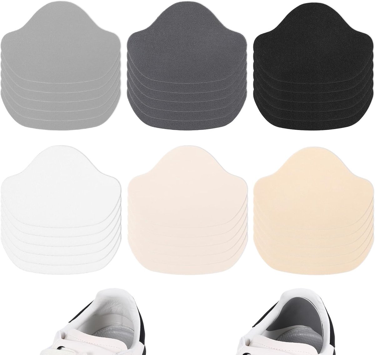 18 Pairs Heel Protectors for Shoes, 6 Colors, Sneakers, Shoe, Heels, Repair, Adhesive Heel Pads Shoes, PU Leather Heel - ShopVlot