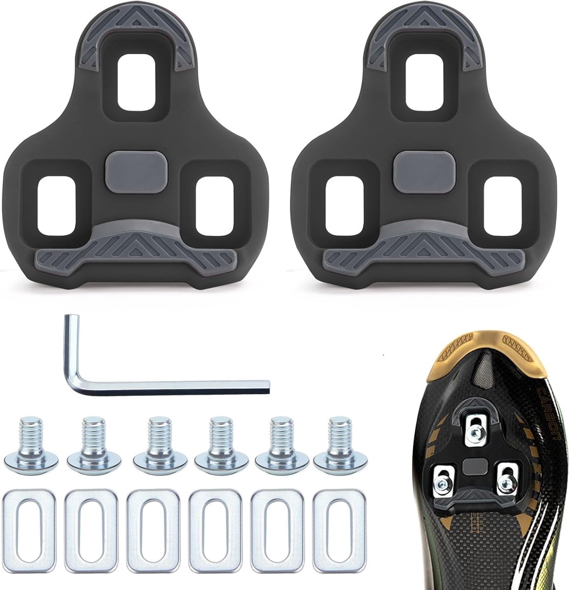 LPZMPZ Compatible with Look Keo Bike Pedals 3-Hole Grip Blade 2 Max Carbon Classic Cleats Bicycle Solidifying Shoe - ShopVlot