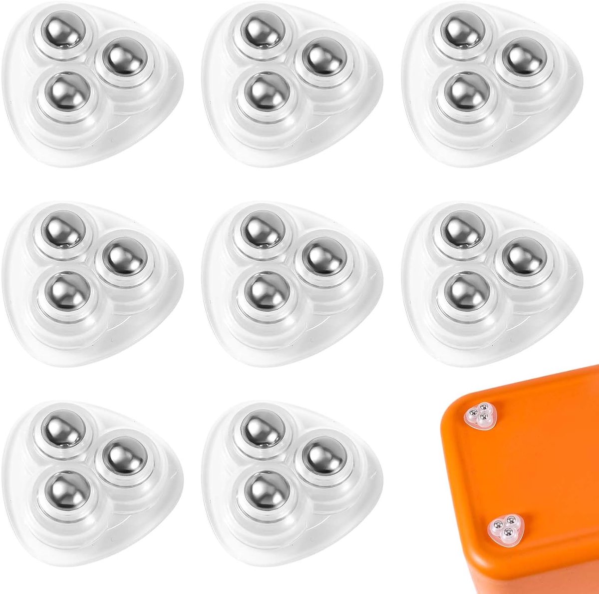 SnelShoppen - 8 Stuks Mini Zwenkwielen voor Keukenafval en Keukenapparaten, 360° Draaibare Wielen voor Opbergdozen en Kleine Meubels