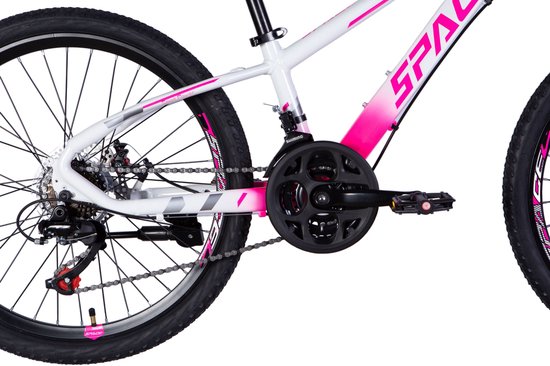 Mercury - Kinderfiets - 24 inch - 21 versnellingen - Schijfremmen - 130-160 cm - Wit/Roze - Meisje van Mercury — afbeelding 5