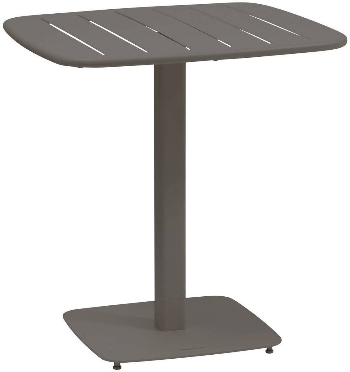 Tuintafel voor 2 personen van staal met lattenblad ALEGORIA