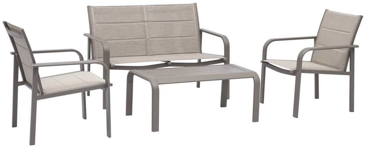 Tuinset voor 4 personen van aluminium PIAZZA
