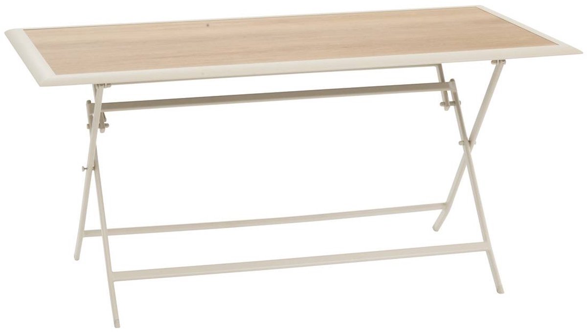 Opvouwbare tuintafel voor 6 personen van aluminium en glas met houtlook AZUA