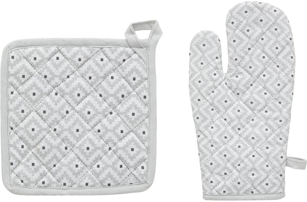 Set met bedrukte ovenwant en pannenlap ETNIK