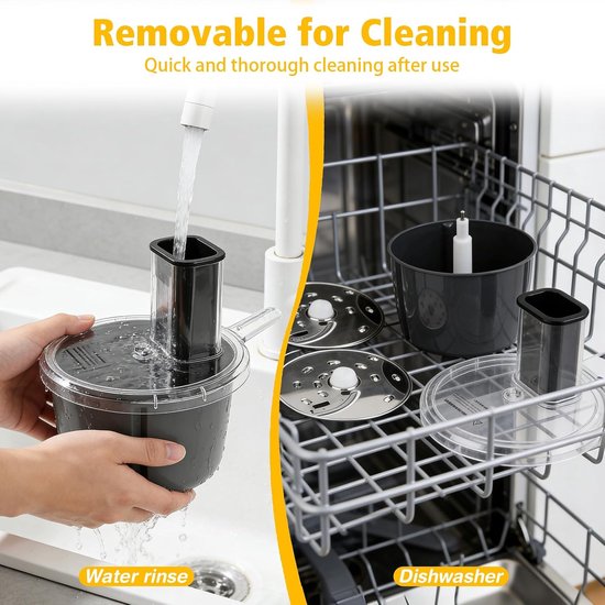 Keukenmachine Container Cutter Kit, vervangende groentehakselaar accessoires met 2 mesjes dunschiller snijhulpstukken compatibel voor Thermomix TM5 TM6 — afbeelding 4