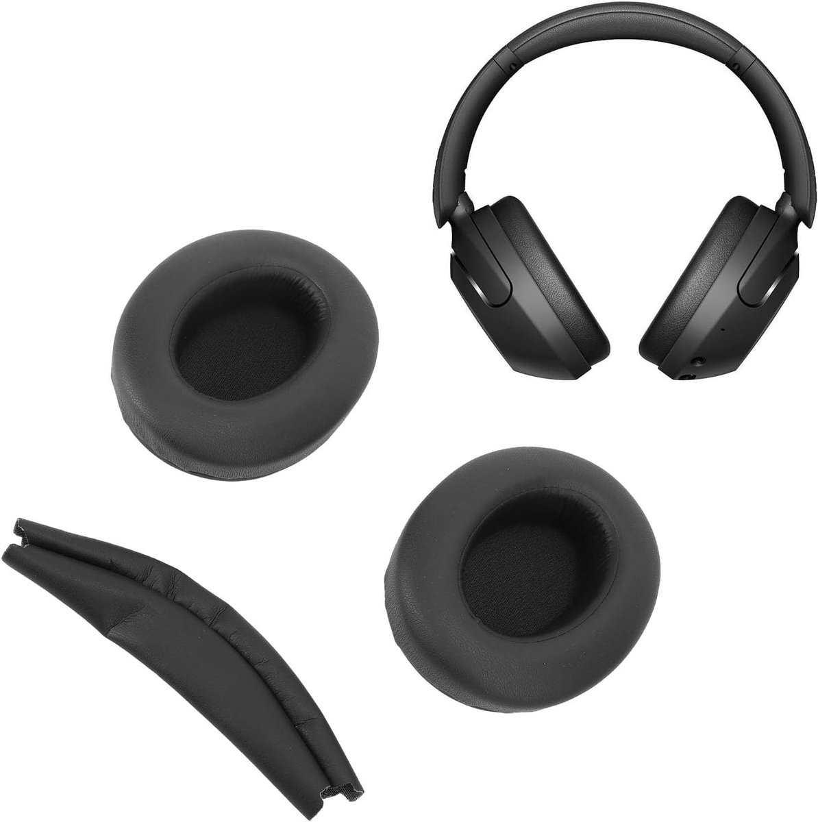 SnelShoppen - Vervangende Earpads en Hoofdband Cover voor WH XB910N, Geheugenschuim Oorkussens met Geluidsisolatie (Zwart)