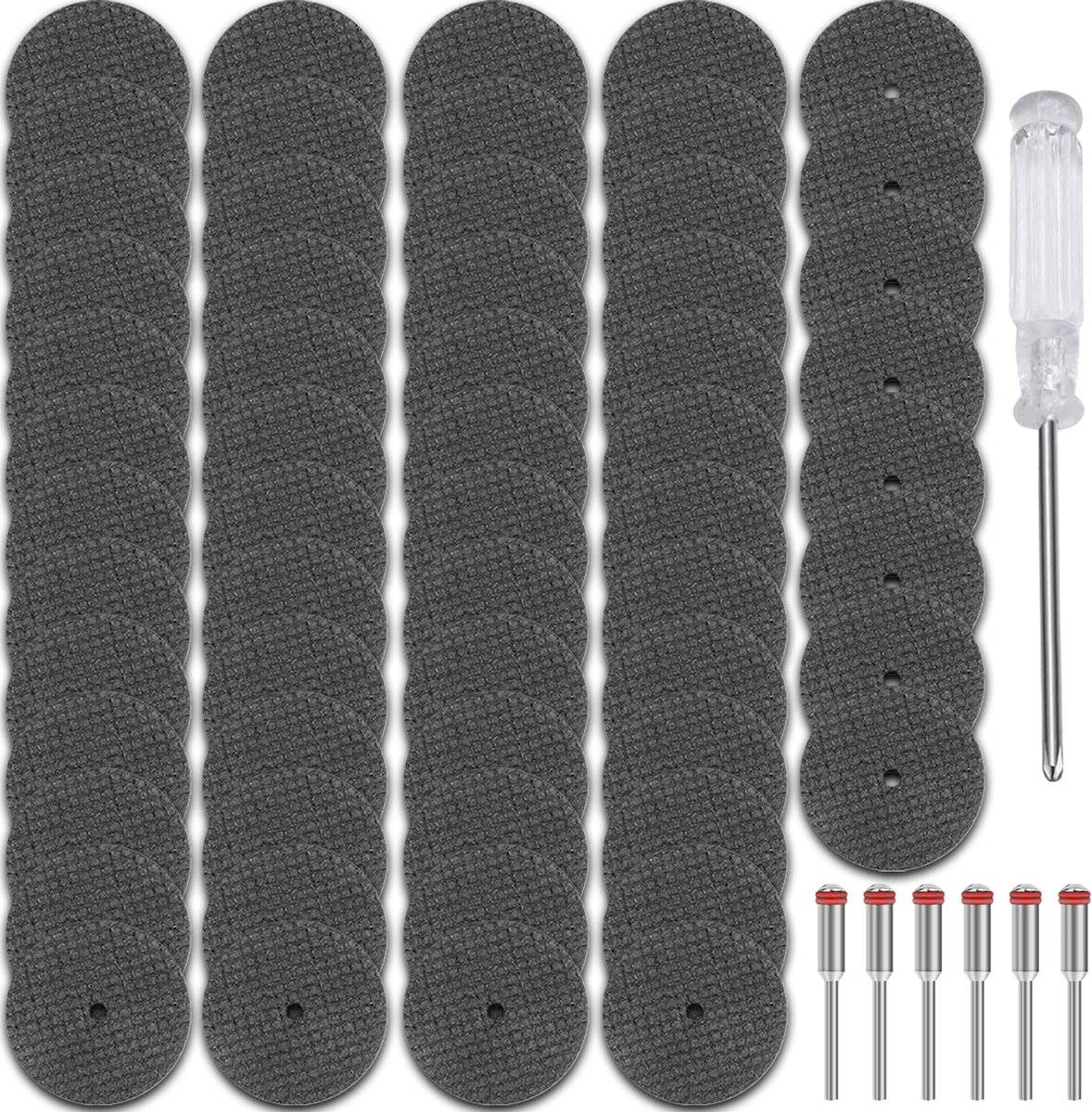 SnelShoppen - 60-pack 1-1/4" snijdiskringen voor draaiende gereedschappen | Premium glasvezelversterkte metaal snijdiskringen | Inclusief 6 x #402 doo