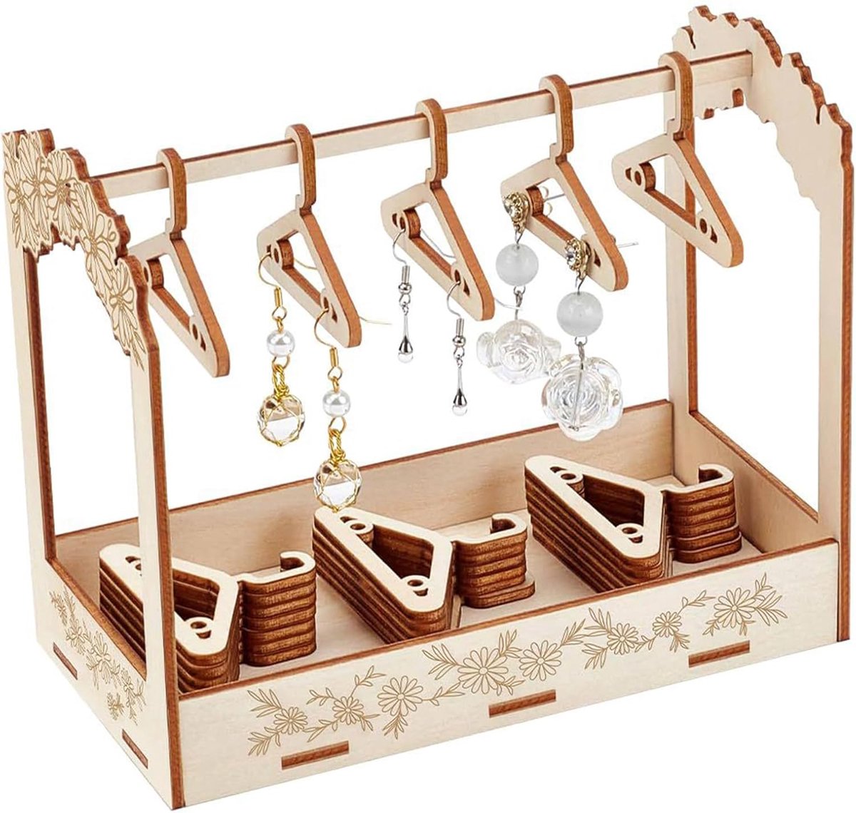 Oorbellenhouder Houten - Earring Organizer - Sieraden Display Stand - Perfect voor Dangle en Hoop - ShopVlot