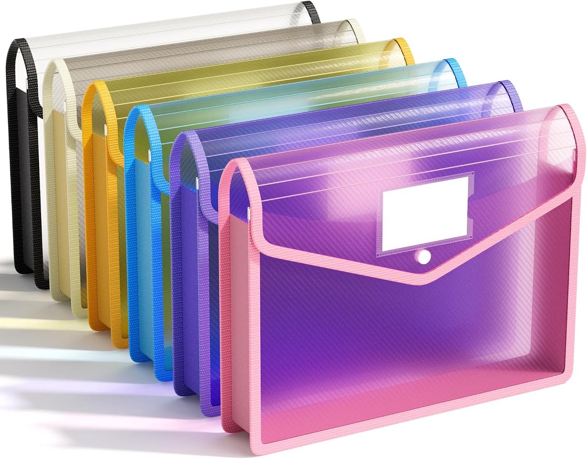 ABC life Document Folder, A4, Plastic Folder, Envelope Folder with Push Button, Waterproof Sight Bag, Documents with - ShopVlot