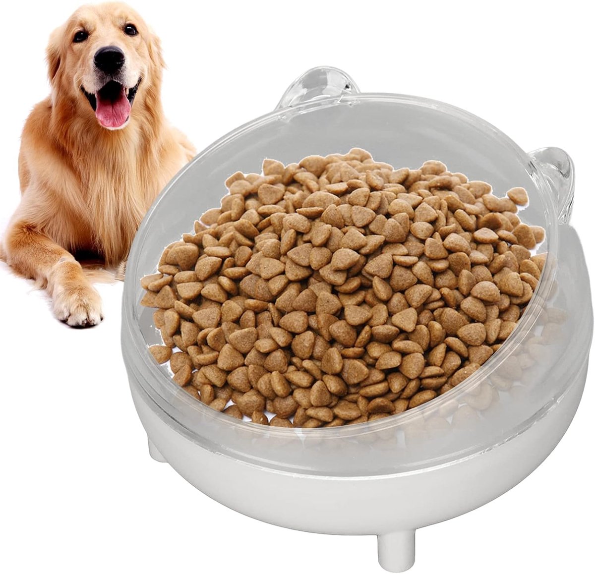 SnelShoppen - Verhoogde Honden- en Kattenvoerbak, Cat Tilted Feeder Bowl met Anti-slip Pads, Verhoogde Kattenbak voor Kleine Dieren, Grijs, Ergonomisc