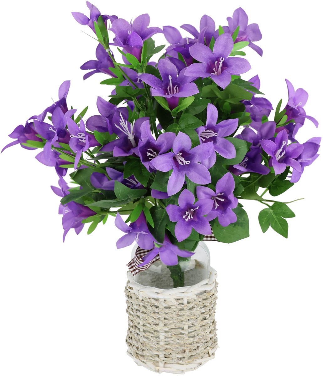Omgoods - Kunstboeket Bellflower in Vaasje voor Elegante Decoratie