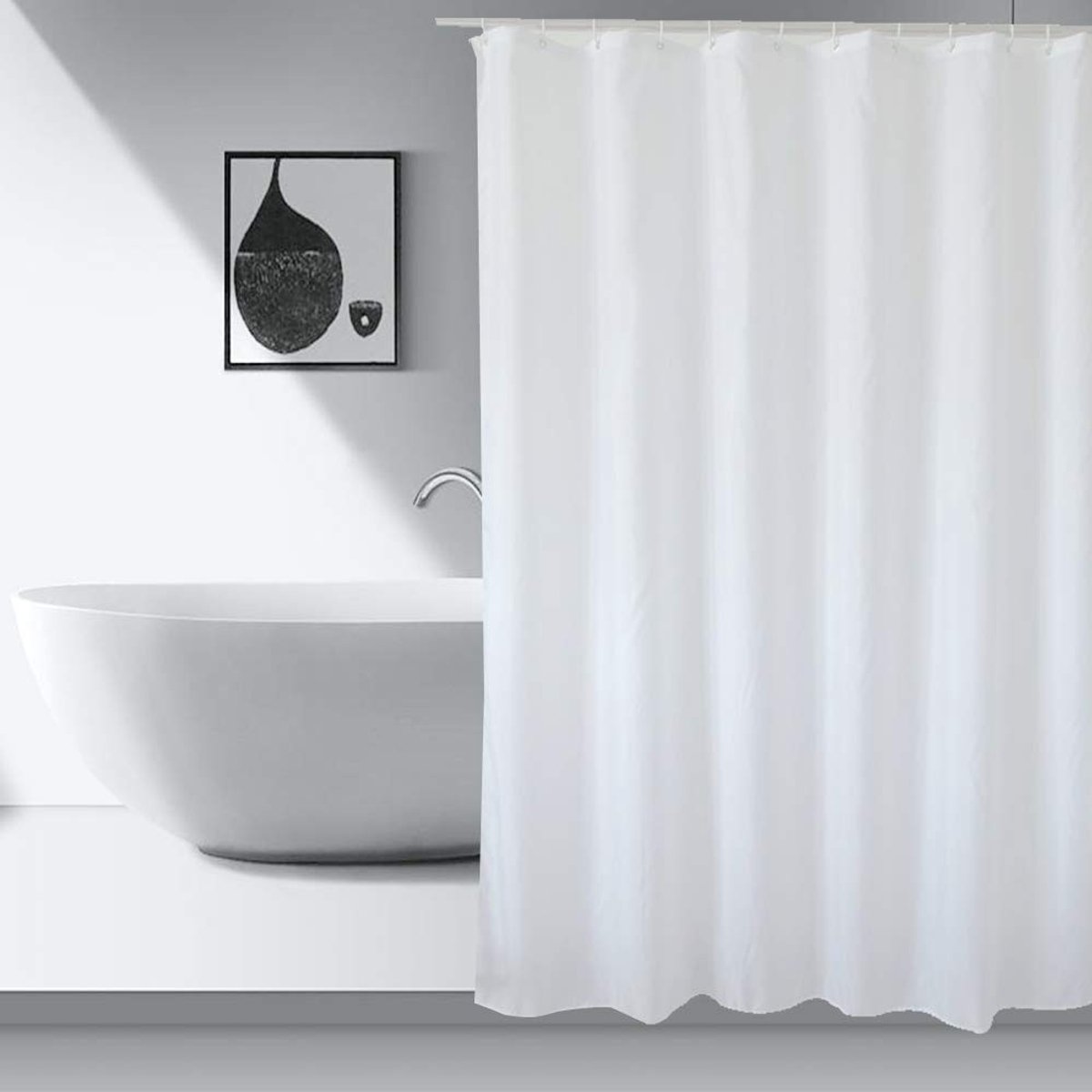 Omgoods - Douchegordijn 180 x 180 cm - Waterdicht Polyester met Gewicht en Haken