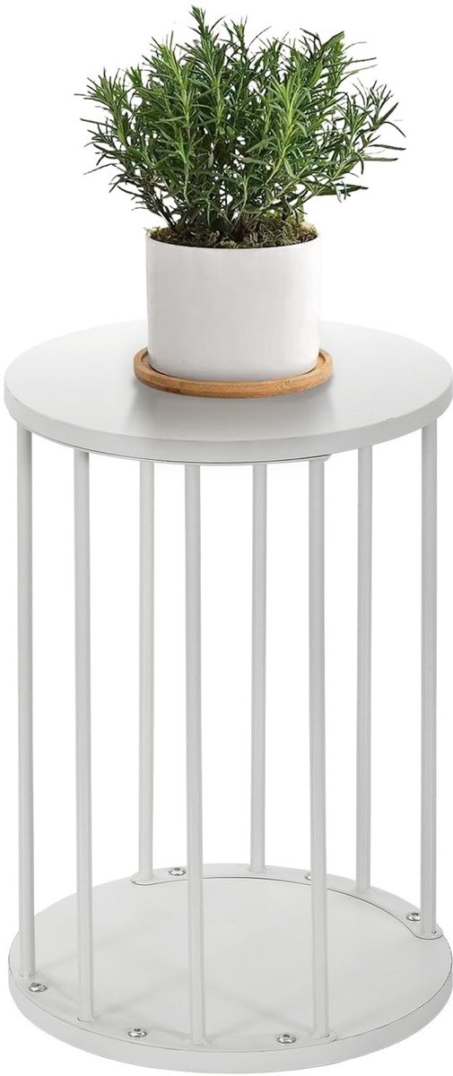 Omgoods - Rond Metaal Plantenstandaard 45 cm in Wit