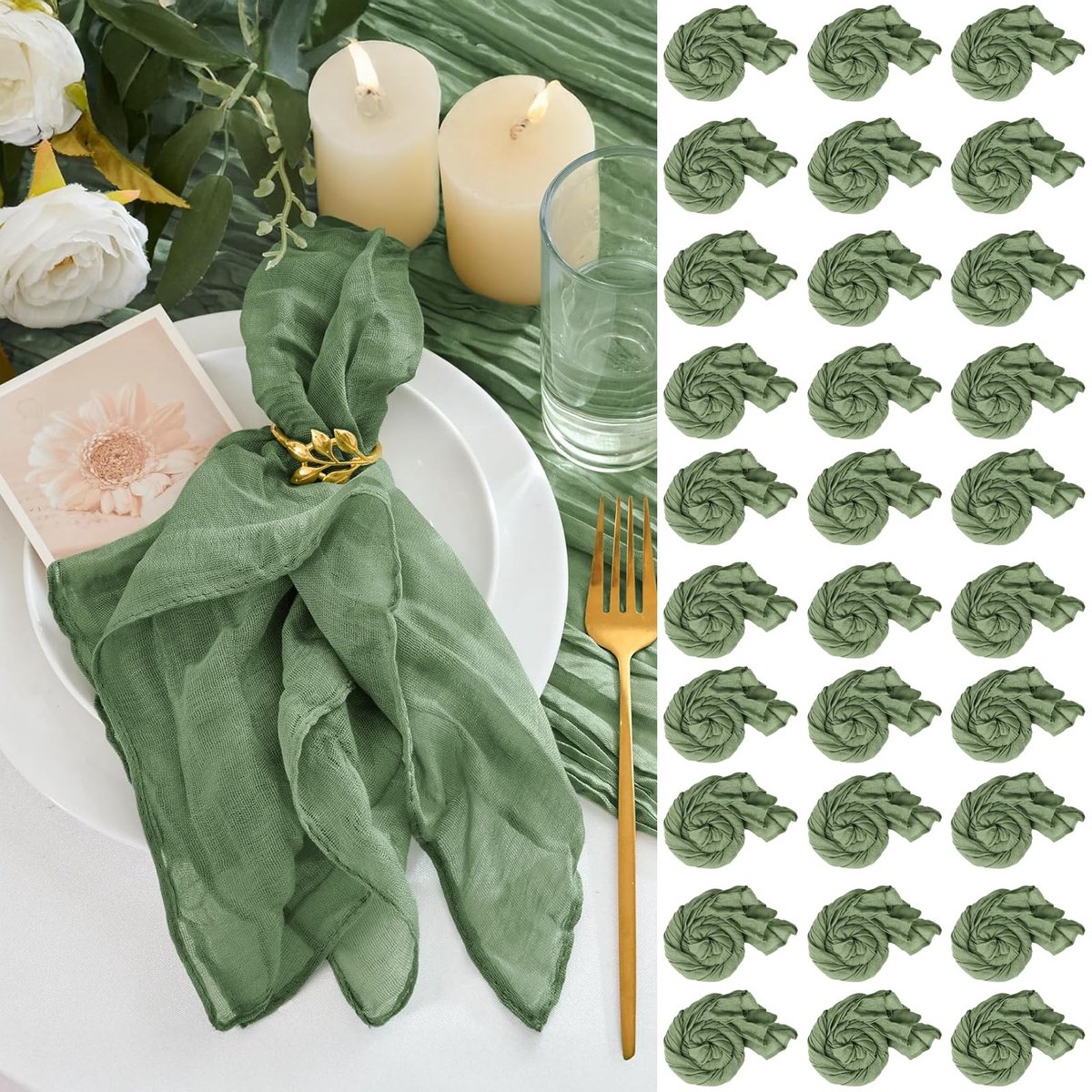 Omgoods - Set van 50 Herbruikbare Mesh Servetten van 50 cm voor Feesten en Bruiloften