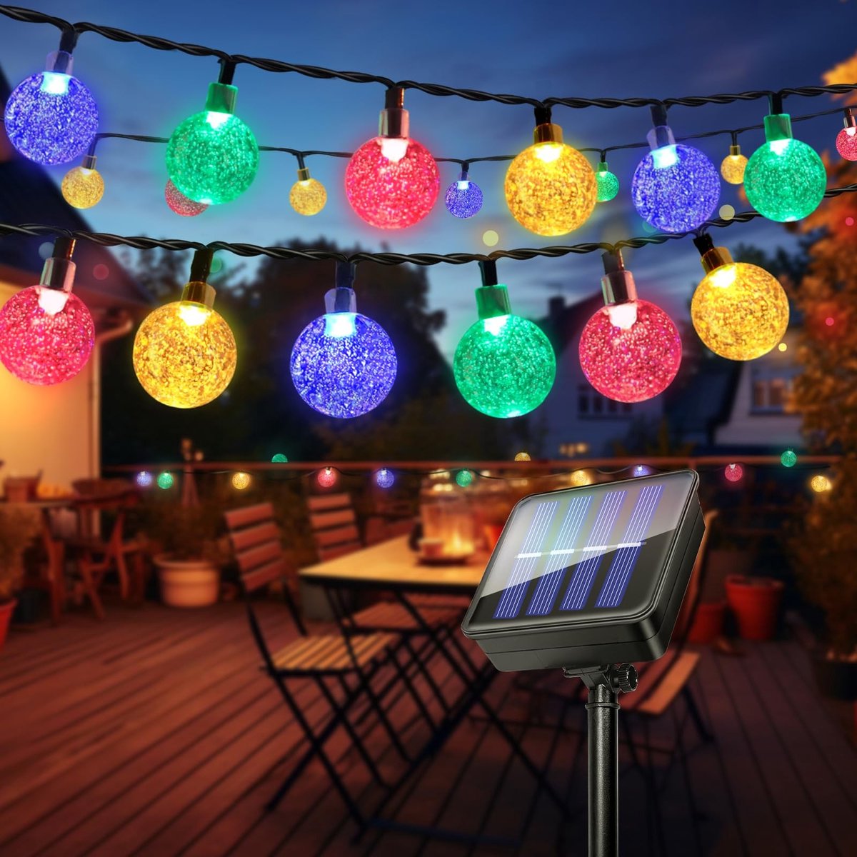 Omgoods - Solar Tuinverlichting met 60 LED en 8 Verlichtingsstanden