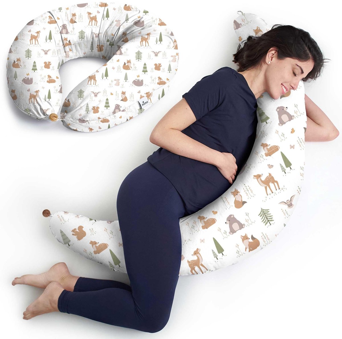 Omgoods - XXL Zwangerschapskussen en Voedingskussen 2-in-1 Design 200 x 70 cm