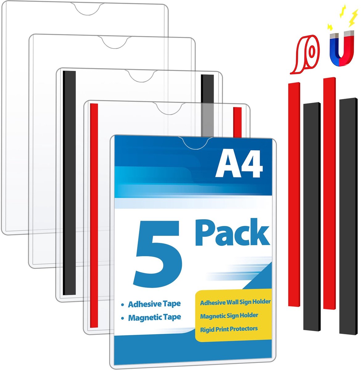 Omgoods - A4 Wandboard Houder - Magnetisch, Stabiele Documenthouder voor Kantoor en Thuis