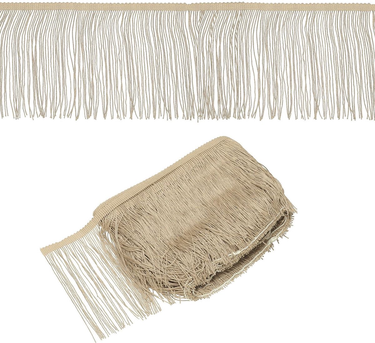 Omgoods - Lichtbeige Franjes Trim voor Gordijnen en Decoratie