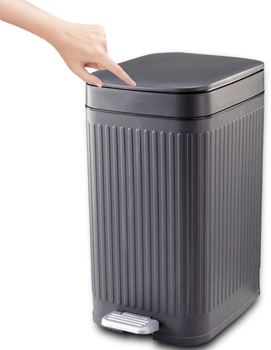 Omgoods - Kleine Prullenbak met Deksel 8 Liter