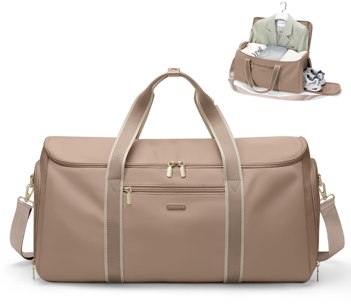 Omgoods- Reisplunjezak 2-in-1 - Handbagage - Duffeltas - Dames - Waterafstotend nylon - 30 x 55 x 29 cm - Lichtgewicht 1,12 kg - Reistas