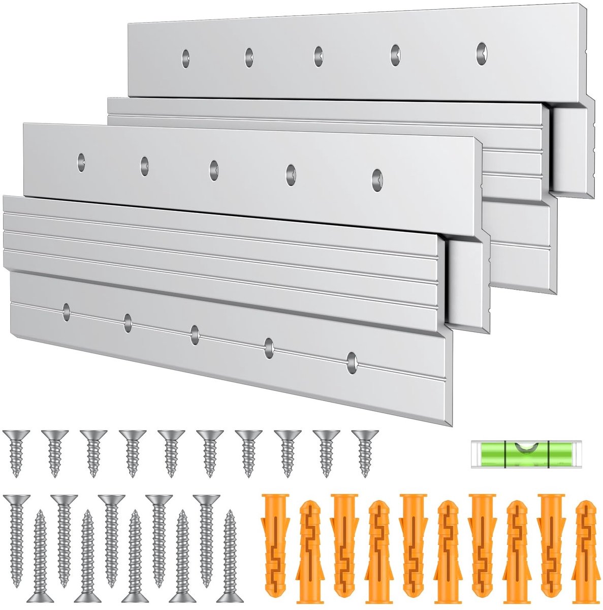Omgoods- Schoenplaatjeshanger 30 cm - Wandmontagebeugel - Zware Aluminiumlegering - 36 kg Belasting - Opknoping Hardware - In elkaar grijpende Z Bar Clip - Wandbeugel