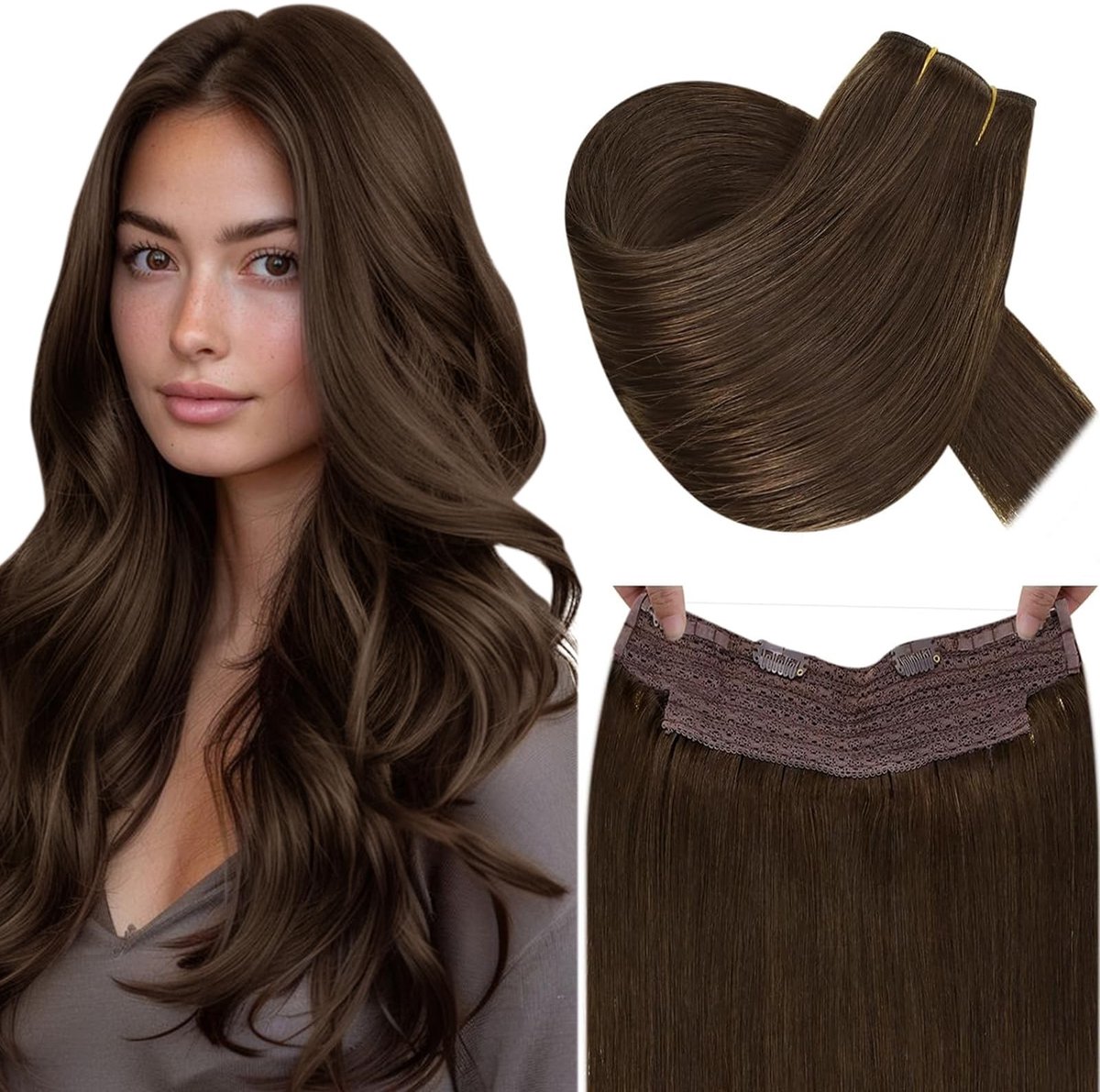 Omgoods - Draadloze Haarverlenging van Menselijk Haar 30 cm