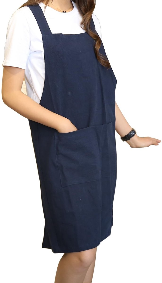 Omgoods - Minimalistische Katoenen/Linnen Schort met Pocket