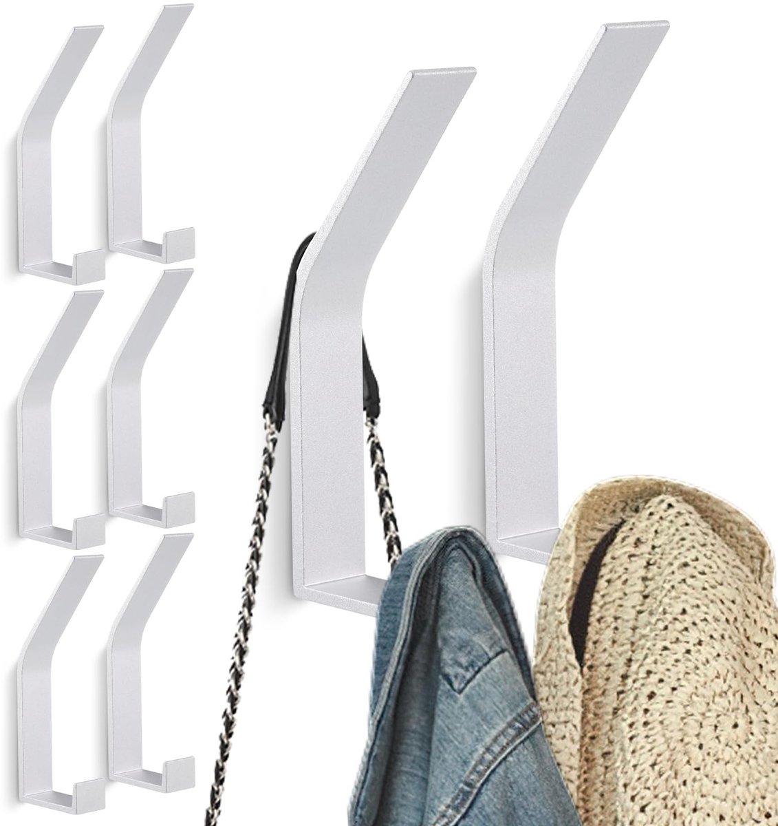 Omgoods - 8 Stuks Wandkapstokhaken - Moderne Wandhaken voor Kleding en Accessoires