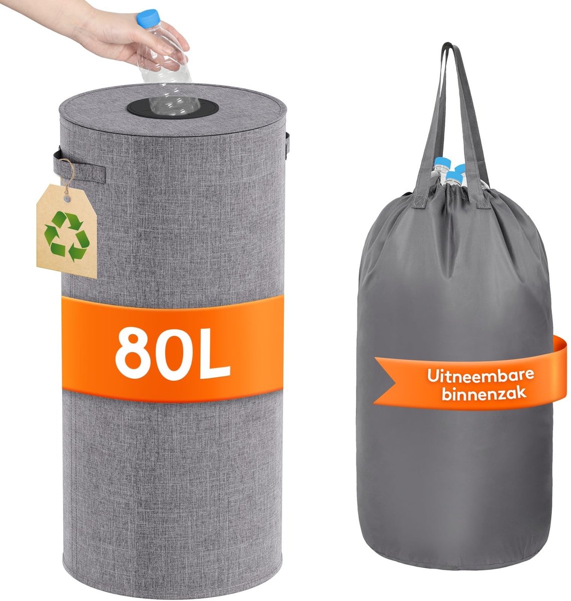 Omgoods - Grote Ronde Recyclingbak voor Keuken met Deksel