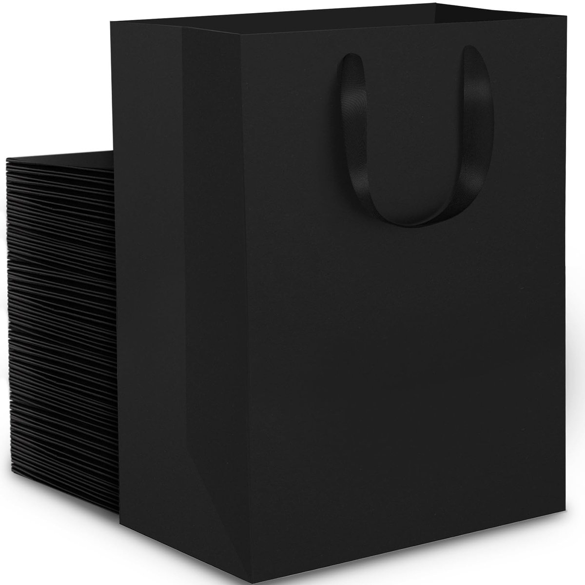 Omgoods - Set van 50 Zwarte Cadeauzakken met Handvatten