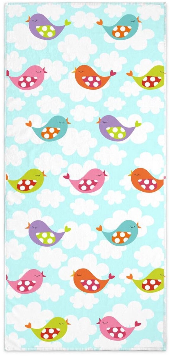 Omgoods - Badhanddoek Mr Fox Little Birds Meerkleurig 70x150cm