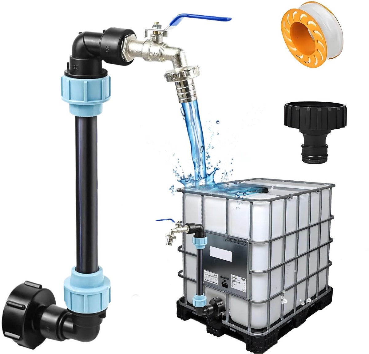 Omgoods - IBC Gooseneck Tank Aansluitset voor Regenwater Tanks