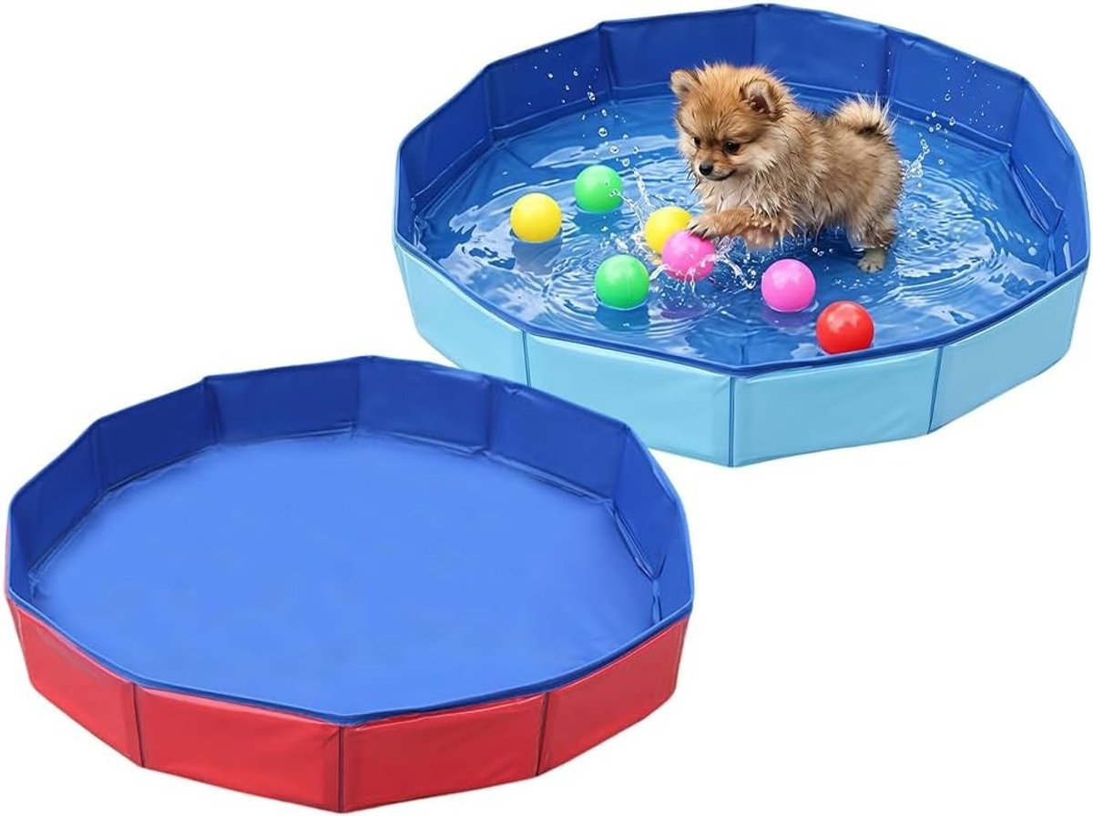 Opvouwbaar hondenbad van PVC, ideaal voor grote en kleine honden, perfect voor spelen en afkoelen (50 x 10 cm)